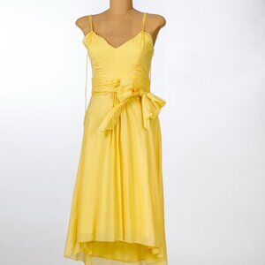 Banana Republic Butter Yellow 100% Cotton Rough Hem Dress Size 0